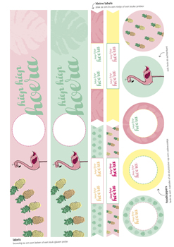 printable tropical - labels